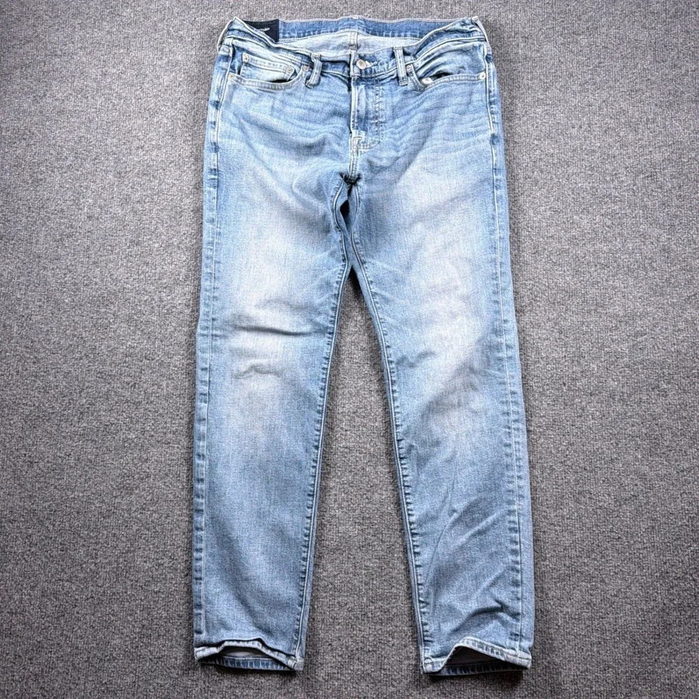 Abercrombie & Fitch Skinny Jeans Taper Mens 31x28 Light Blue Stretch Denim